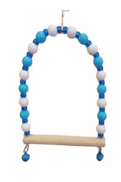 TUĞRA PET MARKET Tuğra Pet M. Handmade Budgie Swing with Wooden Perch Bell Bird Swing Toy
