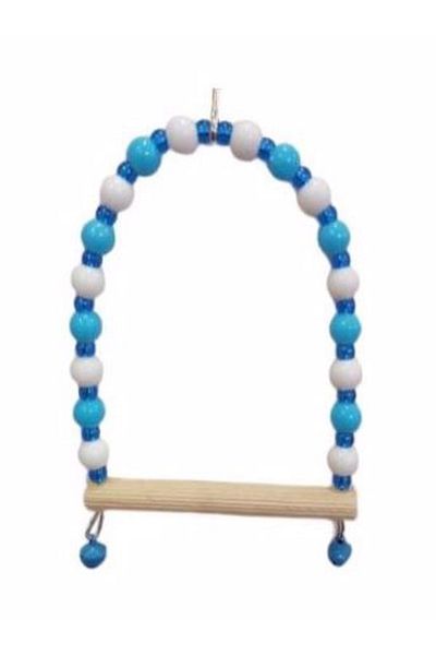 TUĞRA PET MARKET Tuğra Pet M. Handmade Budgie Swing with Wooden Perch Bell Bird Swing Toy