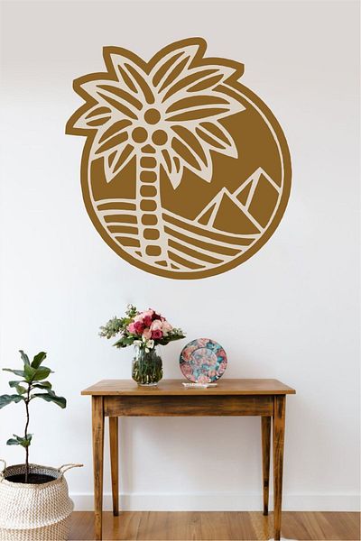 Grafikup Αυτοκόλλητο τοίχου Soft Palm Oval Bohemian