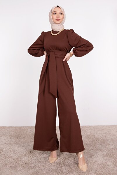 HB MODA COLLECTİON Wrapped Wide Belt Hijab Jumpsuit