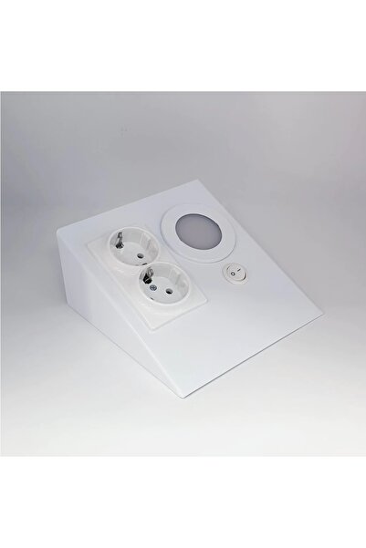 ERD TEKNOLOJİ Tezgah Dolap Altı Paslanmaz Beyaz Renk Ikili Priz (beyaz Spot I...