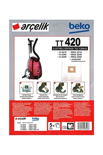 Arçelik S4210-S4240-S4250 5 τεμάχια Πέντε σακούλες σκούπας
