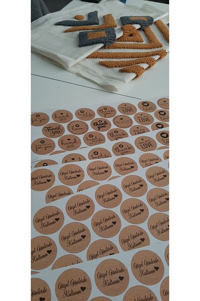 ENGINPRINT 78 Thank You-hand Made Labels, 10 Different Design Stickers