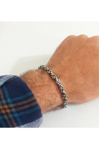 stainless steell Kral Zincir, Çelik Bileklik 5mm.
