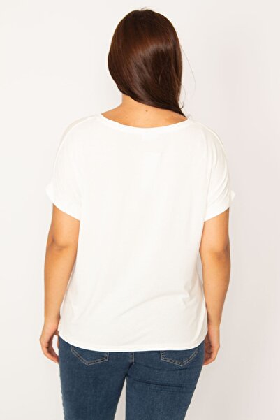 Şans Жіноча блуза великого розміру з принтом кісток 65n34566