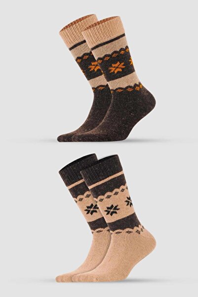 Aytuğ Mıısırlı Erkek Alpaka Yünü Kışlık Soket 2'li Çorap-3097 B/k