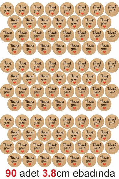 ENGINPRINT 90 Kraft Heart Thank You Tags