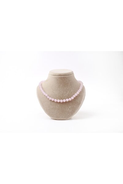OSMANLI DEĞERLİ TAŞ Sertifikalı Pembe Kuvars Doğaltaş Kolye 8 Mm, M536