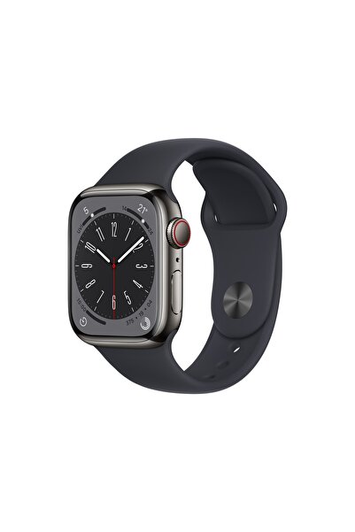 Apple Watch Series 8 GPS + Cellular 41mm Grafit Paslanmaz Çelik Kasa ve Gece ...