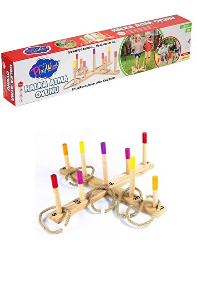 Miajima العب لعبة رمي الحلقات الخشبية الخشبية