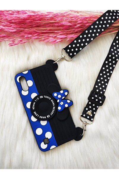 Aksesuarda Moda Samsung A10-m10 Uyumlu Mickey Mouse Askılı Silikon Kılıf