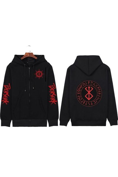 GALASHOP Berserk Anime Fermuarlı Hoodie Model 100