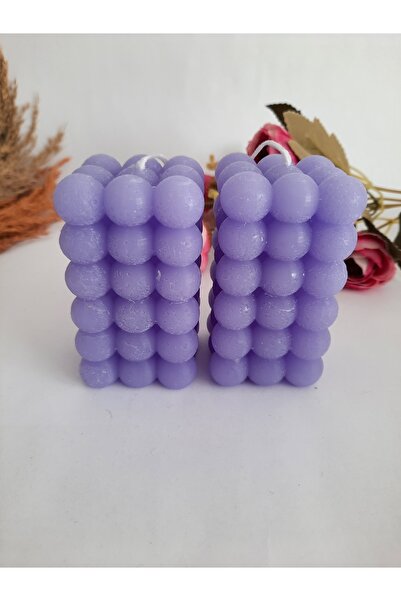 Bellaza Home Bubble Şeklinde Büyük 2'li Renkli Ve Kokulu Mum