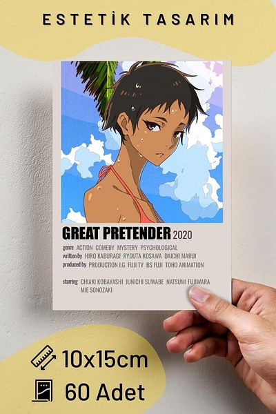 Postifull Σετ αφίσας τοίχου Anime 60 τμχ - Αυτοκόλλητη πλάτη - Σετ κουτί 10cm*15cm