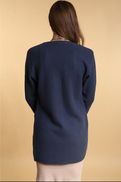 Devinka Kadın Petrol Mavi Mevsimlik Triko Hırka