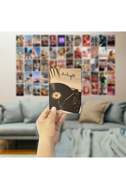 Postifull Ρετρό Σετ Αφίσας Τοίχου - 60 Τεμάχια - 10cm*15cm Σετ Κολάζ με Αυτοκ...