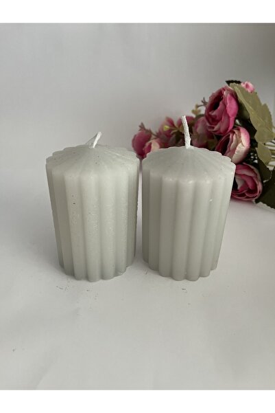 Bellaza Home Sütun Şeklinde 2'li Büyük Silindir Renkli Ve Kokulu Mum