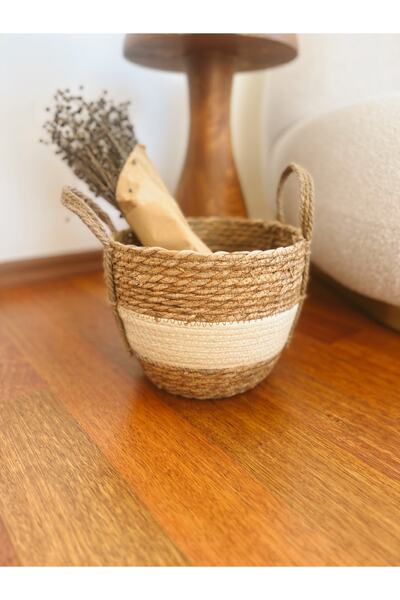 KaiHome Маленький міцний кошик з ручками з морської трави - органайзер для горщиків