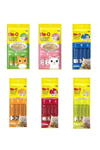 me-o Creamy Treats 6 Çeşit Karma Sıvı Kedi Ödülü X 6