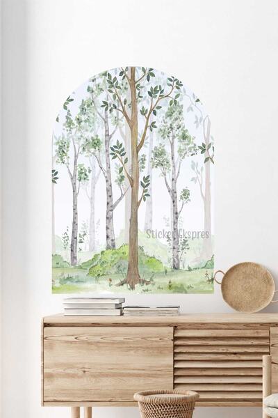 Sticker Ekspres Gizemli Orman Arch Kemer Duvar Sticker