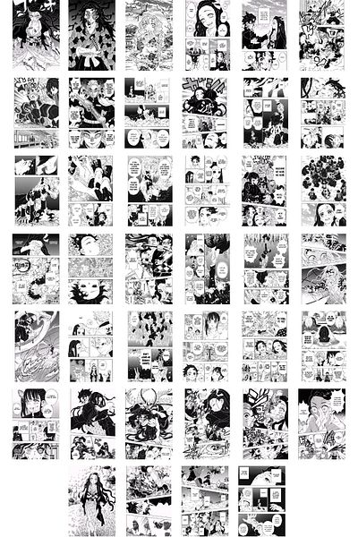 Postifull Demon Slayer 40Pcs Σετ κολάζ αφίσας - Αφίσα Anime Manga με αυτοκόλλητη πλάτη