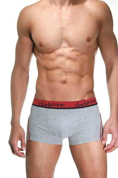 darkzone Ανδρικά γκρι μποξεράκια με κόκκινες ρίγες στο πλάι