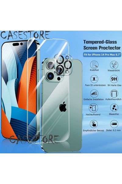m.tk moveteck مجموعة شاشة وواقي عدسة 2 في 1 متوافقة مع هاتف Apple Iphone 14 Pro Max، زجاج مقسى 9 ساعات