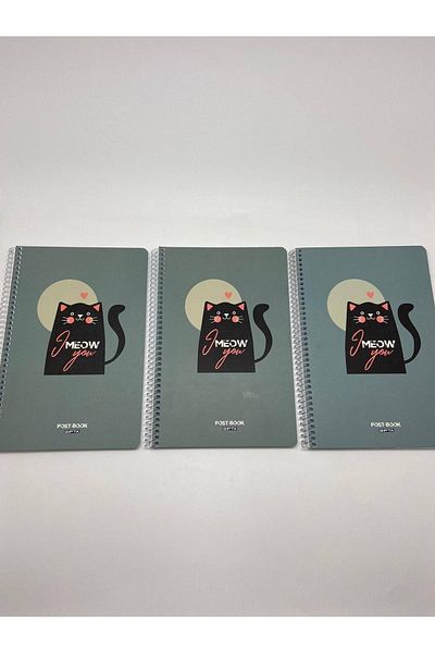 Gıpta Post-book Spiral Cardboard Cover 17x24 80 Sheets Checkered Notebook 3 Pieces