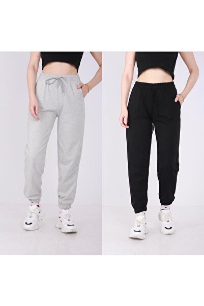 myshop Σετ 2 τεμαχίων Φούτερ Μαύρο και Γκρι