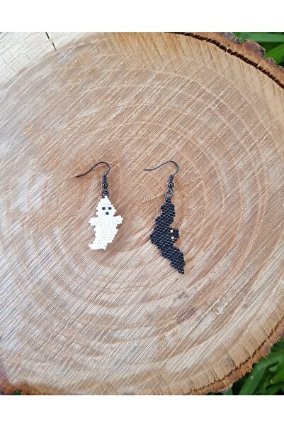 SEARD ميوكي الخرز اليدوية الخفافيش شبح أقراط عيد الهالوين