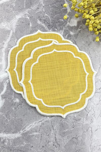 WEARE2 Șervețele de cocktail, 2 bucăți, brodate, în două straturi, de culoare...