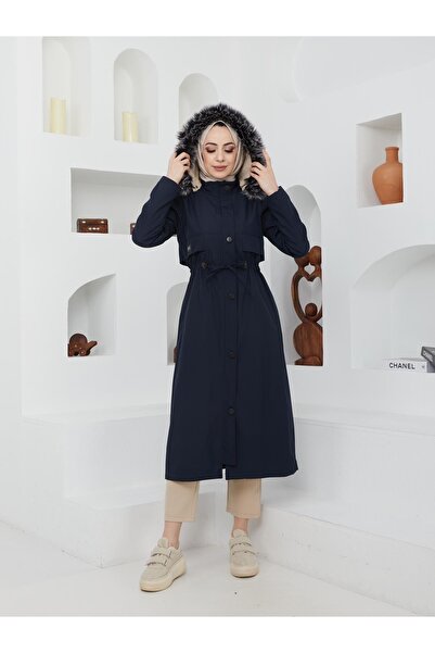 KMKkombin Women's Long Fur Inside Young Sports Winter Coat