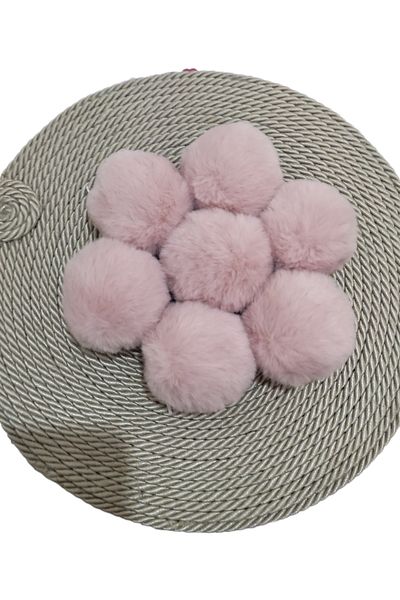 damlakids 12 Pieces Pompom Rabbit Large Size Slippers Beanie Keychain Powder