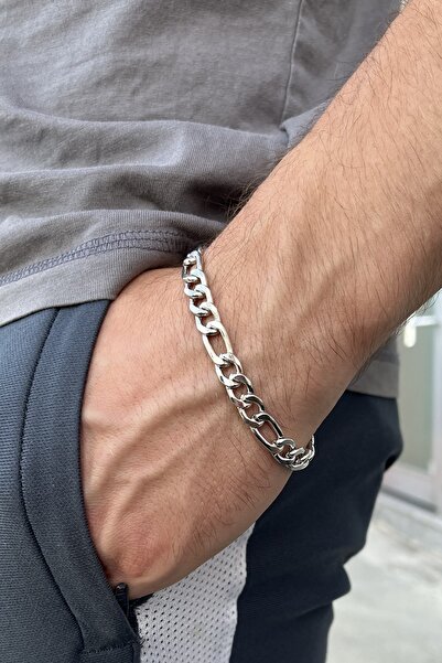 Dukkanka Simple Stylish Urban Silver Color Men's Bracelet