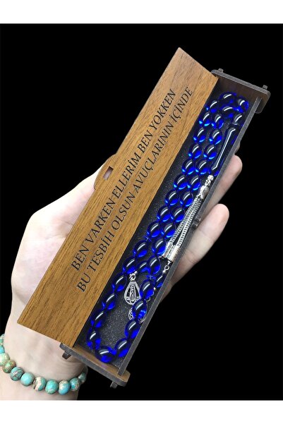 KANUNİ TESBİH Tocană dublă tăiată de orz, albastru închis, chihlimbar, imitație mărgele de rugăciune