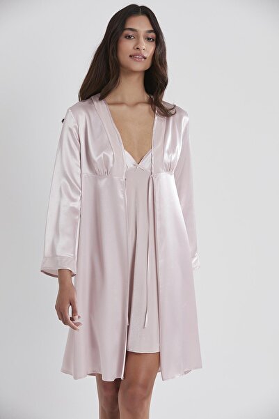 Pierre Cardin Set cămașă de noapte și halat de toaletă din satin din catifea ...