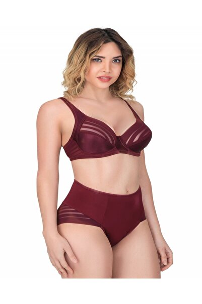 Emay Бордовий комплект бюстгальтера та трусиків - 177b