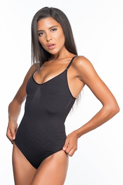 Emay Жіночий чорний корсет зі слизьким малюнком 2072