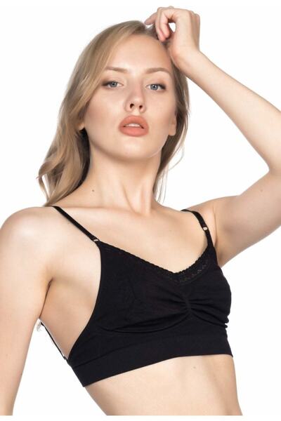 Emay Жіночий чорний безшовний бюстгальтер-мінімізер з застібкою