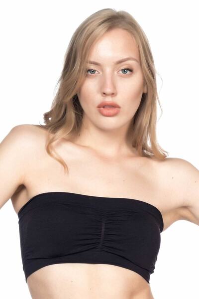 Emay Жіночий чорний безшовний бюстгальтер на бретельках з вкладишами, новий с...