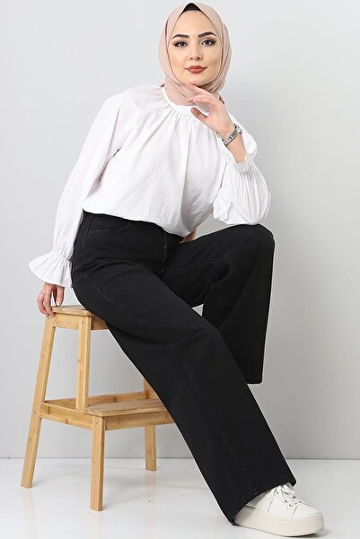 DRC trend Ženske široke crne farmerke super Visok struk iz 90-ih koje ne izbl...