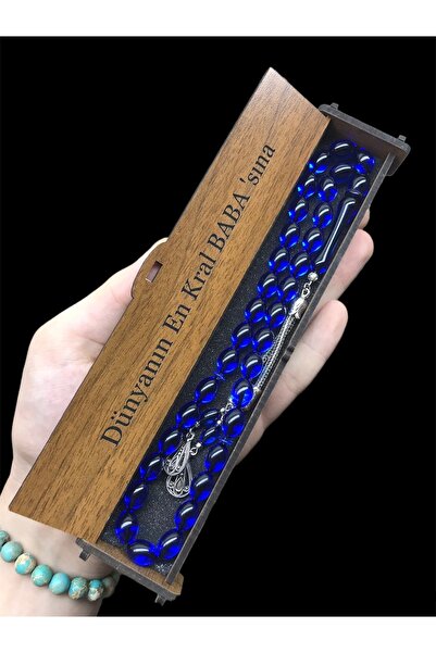 KANUNİ TESBİH Tocană dublă tăiată de orz, albastru închis, chihlimbar, imitație mărgele de rugăciune
