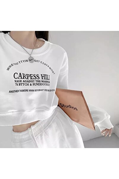 BE QUEEN Ειδικής παραγωγής Carpess Hili Printed 100% Cotton Full Winter Oversize Crop γυναικεία φόρμα