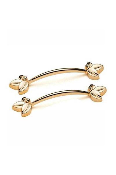 Getshopmini Mâner tavă modern din frunze metalice epoxidice - auriu