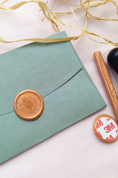 Dekorden Sealed Dirty Green Invitation Envelope
