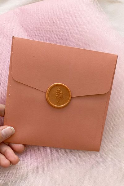 Dekorden Salmon Colored Sealed Invitation Envelope