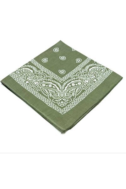 Shopiolog Μπαντάνα Unisex 100% βαμβακερή με έθνικ σχέδιο χακί