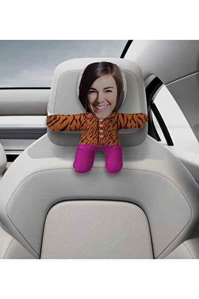 Bk Gift Gift Kişiye Özel Eğlenceli Surat Araç Koltuk Bebek Yastığı-7