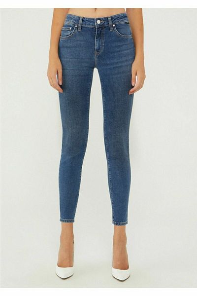 Livik Pantaloni blugi skinny cu talie înaltă pentru femei Elizza Gold (potriviți)