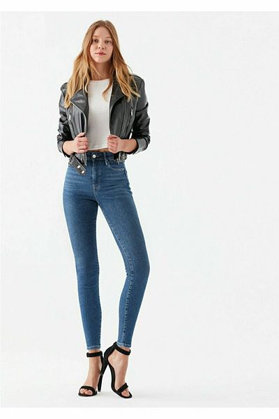 Livik Pantaloni de blugi cu talie înaltă pentru femei Moliy Gold (potriviți)